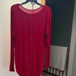 Women's Red Button-Up Top